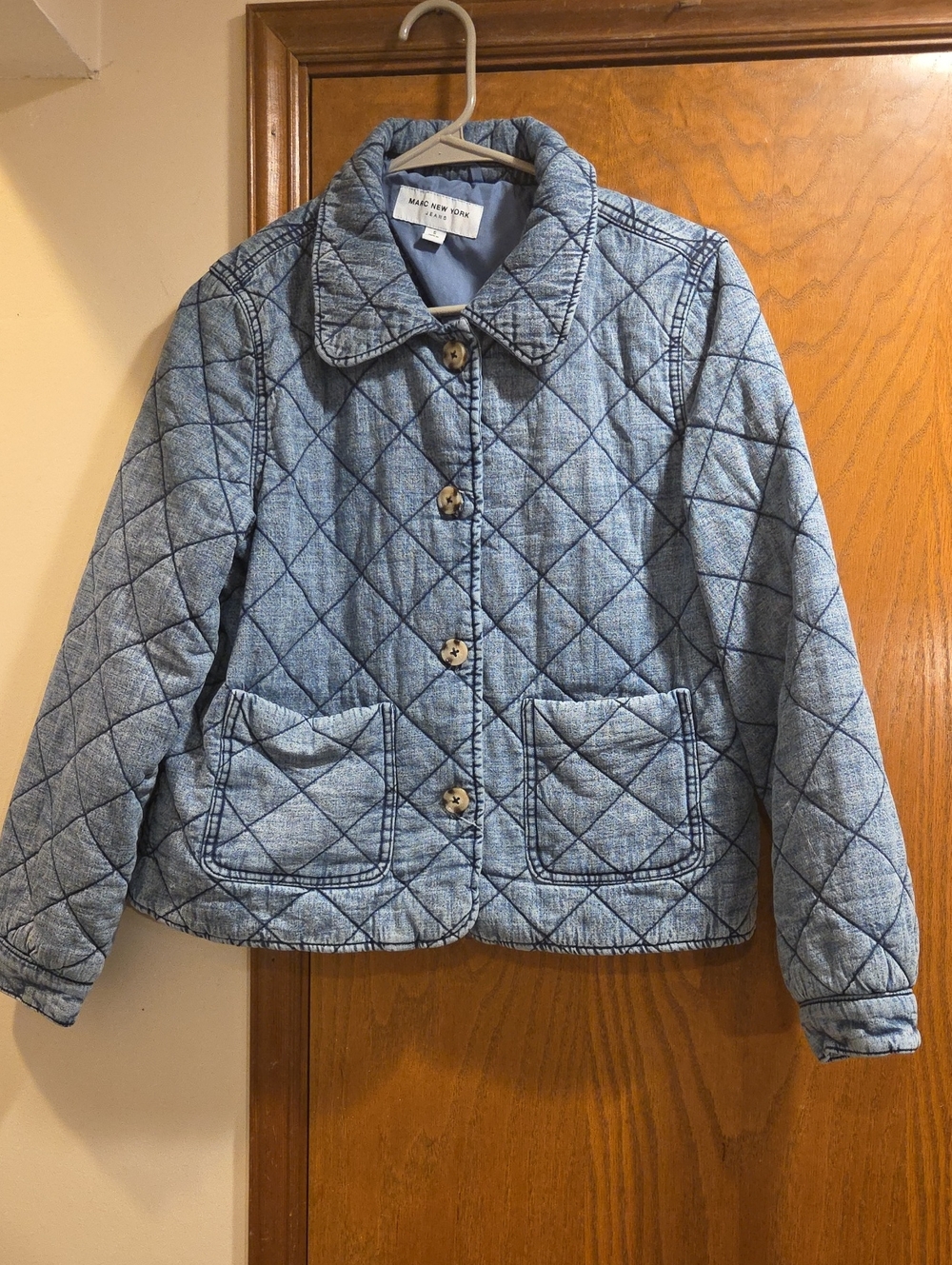 Marc New York Quilted Light Blue Denim Jacket